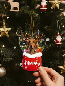Personalized Pet Photo Ornament Custom Name 2025 Christmas Tree Hanging Decoration Holiday Home Decor Keepsake Gift For Dog Cat Lovers Friends Family Personalized Ornament Trending Holiday Gift Winter Pet Memorial Decoration Stocking Stuffer Festive Souvenir,Personalized Pet Photo Ornament 2025 Christmas,Custom Name Dog Cat Holiday Decoration,Personalized Pet - Multicolor - View 6