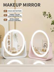 OBOVAY LED Makeup Mirror ,Vanity Mirror Lights, 3 Light Modes Lighted Makeup Mirror, Touch Control, Portable Stand And Rotatable Compact Mirror ,Lighted Travel Makeup Mirror, Vanity Cosmetic Mirror With Lights, Rechargeable Battery, Portable LED Makeup Mirror For Home, School Supplies,Women Gift,Christmas Gifts,600mAh