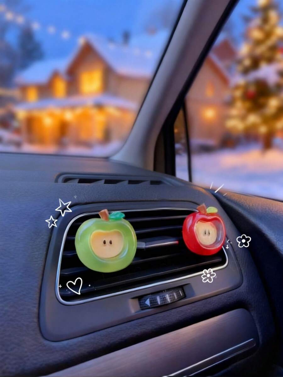 Accesorios de resina DIY para manzanas simuladas, salidas de aire, decoraciones interiores y accesorios de coche frescos