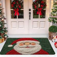 Alfombra navideña para puerta, Papá Noel rojo, exterior e interior, alfombra de hombre de jengibre, Año Nuevo 2026, Feliz Navidad, decoración del hogar, alfombrilla para pies - B - Ver 6