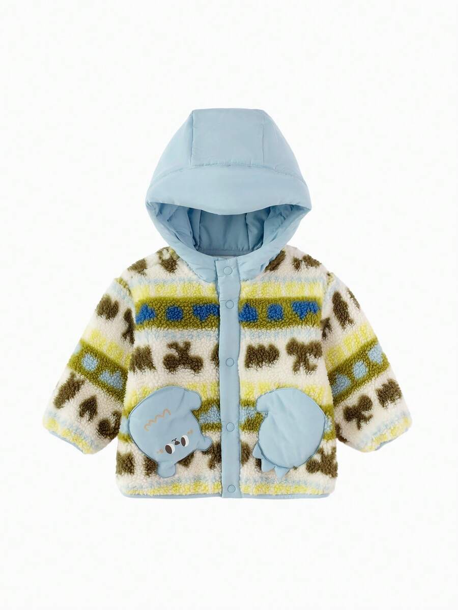 Balabala BalaOne 儿童防静电抓绒外套，男女童款，2025 秋冬季保暖舒适外套 - 灰藍色調 - 查看 1