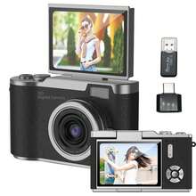 كاميرا رقمية عالية الدقة للتصوير الفوتوغرافي، كاميرا رقمية قابلة للطي محمولة للتصوير والتسجيل المباشر، كاميرا مدمجة بطراز كلاسيكي لالتقاط الصور وتسجيل الفيديوهات، كاميرا سفر مناسبة للمراهقين والطلاب والمبتدئين، هدية مثالية لعيد الهالوين والكريسماس وأعياد الميلاد