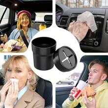 1 thùng rác ô tô ABS màu đen, giá đựng đồ ô tô, hộp sắp xếp đồ đạc, phụ kiện nội thất ô tô, có thể đặt trong khay đựng cốc, hộp đựng rác nhỏ đa chức năng, không mùi, dùng để đựng rác ô tô, tiền xu và các vật dụng nhỏ khác, cũng có thể dùng làm hộp đựng tiền xu. - thùng rác - Xem 2