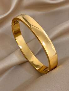 18K 镀金不锈钢奢华几何开口袖口手镯套装，适合女士，佩戴在手腕上，而不是手臂上，经典复古优雅珠宝妈妈礼物圣诞节感恩节万圣节婚礼狂欢/舞会/派对/日常配饰周年纪念情人节波西米亚珠宝生日伴娘礼物 - 彩色 - 查看 12