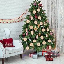 4 pezzi Fette di legno naturale, dischi di legno tondi grandi per artigianato, da dipingere a mano, per centrotavola, arti e mestieri, progetti fai-da-te, accessori per la pittura, omaggi per feste, decorazioni natalizie e decorazioni per la casa