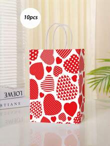Love Valentine's Day Gift Bag, Wedding Companion Gift Kraft Paper Handbag, Mother's Day Gift Packaging Paper Bag, Love Gift Bag, Gift Storage Bag, Valentine's Day Love Romantic Bag - Multicolor - View 11