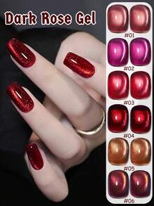 MISS SHAKA 10ml万圣节美甲冰透明红黑金玻璃珠猫眼胶指甲油美甲美甲店秋冬专用黑色灵动琥珀棕玻璃珠指甲胶美甲用品圣诞美甲 - 彩色 - 查看 31