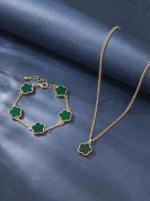 1 pieza Pulsera de hombre con colgante clásico de trébol de cuatro hojas - flor de la suerte - Ver 8