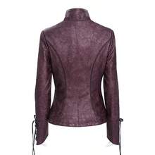Devil fashion Áo khoác ngắn phong cách Punk Rock dành cho nữ - Đỏ - Xem 4
