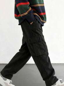 1pc Young Boy Fashionable Casual Versatile Straight Leg Cargo Pants