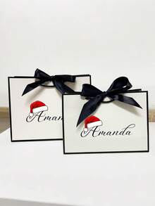 1 pezzo - Sacchetti regalo di Babbo Natale personalizzati, acquisto di sacchetti regalo di Babbo Natale per Natale, personalizzazione di sacchetti per la Vigilia di Natale, sacchetti regalo di Natale, sacchetti regalo per le vacanze, il segreto del primo pupazzo di neve, sacchetti regalo personalizzati con iniziali e nome, il primo regalo di Natale, sacchetti regalo per giocattoli di Natale, scatole regalo per la consegna della Vigilia di Natale, design elegante - Multicolore - Visualizzare 5