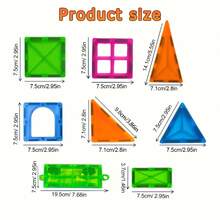 2/32/58 块磁性积木，3D 拼图磁性积木玩具，适合男孩、女孩、生日、圣诞节礼物，颜色随机 - 彩色 - 查看 7
