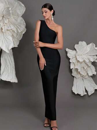 Vestido ajustado de Body con tirantes de espagueti, vestido de fiesta de lujo con abertura sexy para mujeres, moda europea y americana