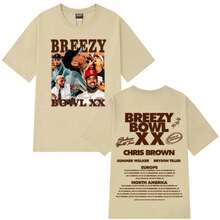 Breezy Bowl XX 2025 Tour Concert Merch T-Shirt Men's Women Fashion Hip Hop T Shirt Casual Oversized T-Shirts - 1 - Xem 4