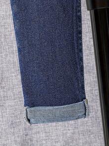 儿童格子衬衫牛仔裤套装（两件套），男童休闲格子衬衫搭配牛仔裤，经典款式 - 彩色 - 查看 8