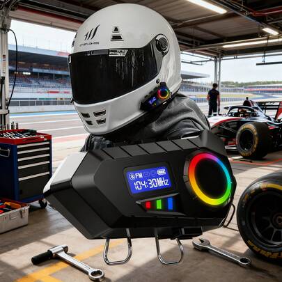 Motorcycle Wireless Waterproof Helmet Headset - Ultra-Long Battery Life Of 40 Hours, Wireless 5.4, Hands-Free Calling, Stereo Anti-Interference Speakers, Music Player, Type-C Charging, Wireless Connection - Works Normally Even On Rainy Days