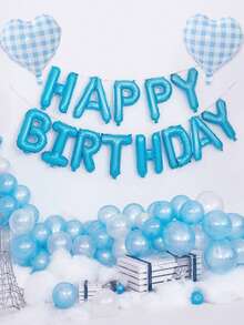 40件組 16英吋淺藍色 Happy Birthday 字母鋁箔氣球套組，含藍色與白色乳膠氣球及愛心鋁箔氣球，適用生日派對裝飾、派對場景佈置、生日派對、家庭派對背景裝飾、畢業典禮 - 彩色 - 查看 7