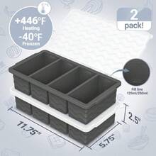 Silicone Freezer Tray For Soup With Lid – 1-Cup Soup Container Style Ice Cube Trays For Freezer, Meal Prep & Food Storage, Freeze 250mL/125mL Portions – 2 Pack,24824176 - Màu đỏ tím - Xem 2