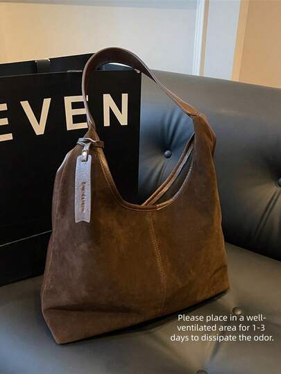 复古大容量休闲单肩托特包，拼布拼色手提包，PU皮革优雅百搭通勤托特包，适合女士