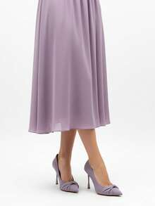 Scarpe da donna eleganti e alla moda per feste, con decorazioni in strass e tacco alto a spirale - Viola - Visualizzare 2