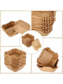 100pcs Square Grease-Proof Cupcake Liners, Heat-Resistant Ice Cream, Fruit Cake, Bread, Muffin, Pastry Paper Cups, Suitable For Valentine's Day, Christmas, Halloween, Thanksgiving - Multicolor - View 11