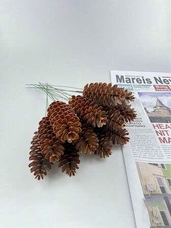 20/30pcs Artificial Pine Cone Plant Durable Realistic Fake Pine Cones Ornaments Suitable For Christmas Tree,Wreath Garland,Vase Tablecenter Office Winter Holiday Party Home Decor