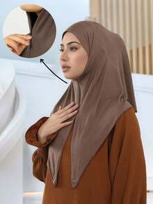 1 pieza Diadema versátil de unicolor para mujer, pañuelo para la cabeza simple, pañuelo musulmán transpirable para protección solar, hiyab de viscosa ligero adecuado para turbante diario