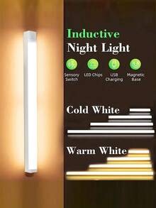 1pc USB Rechargeable LED Motion Sensor Light - Wireless, Warm White, Night Light, Kitchen Decor, Home Decor, Room Decor, Suitable For Kitchen, Wardrobe, Hallway, Stairs, Bedroom - Cabinet Light Strips - View 8