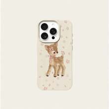 1 pieza Funda de teléfono con material TPU, diseño lindo de ciervo y flores, compatible con iPhone 17 Pro Max/17/16 Pro Max/15/13/12/11, S20 FE/A15/S24/A55, Redmi Note 11/12/13 Pro, cobertura completa, protección suave anti-caídas