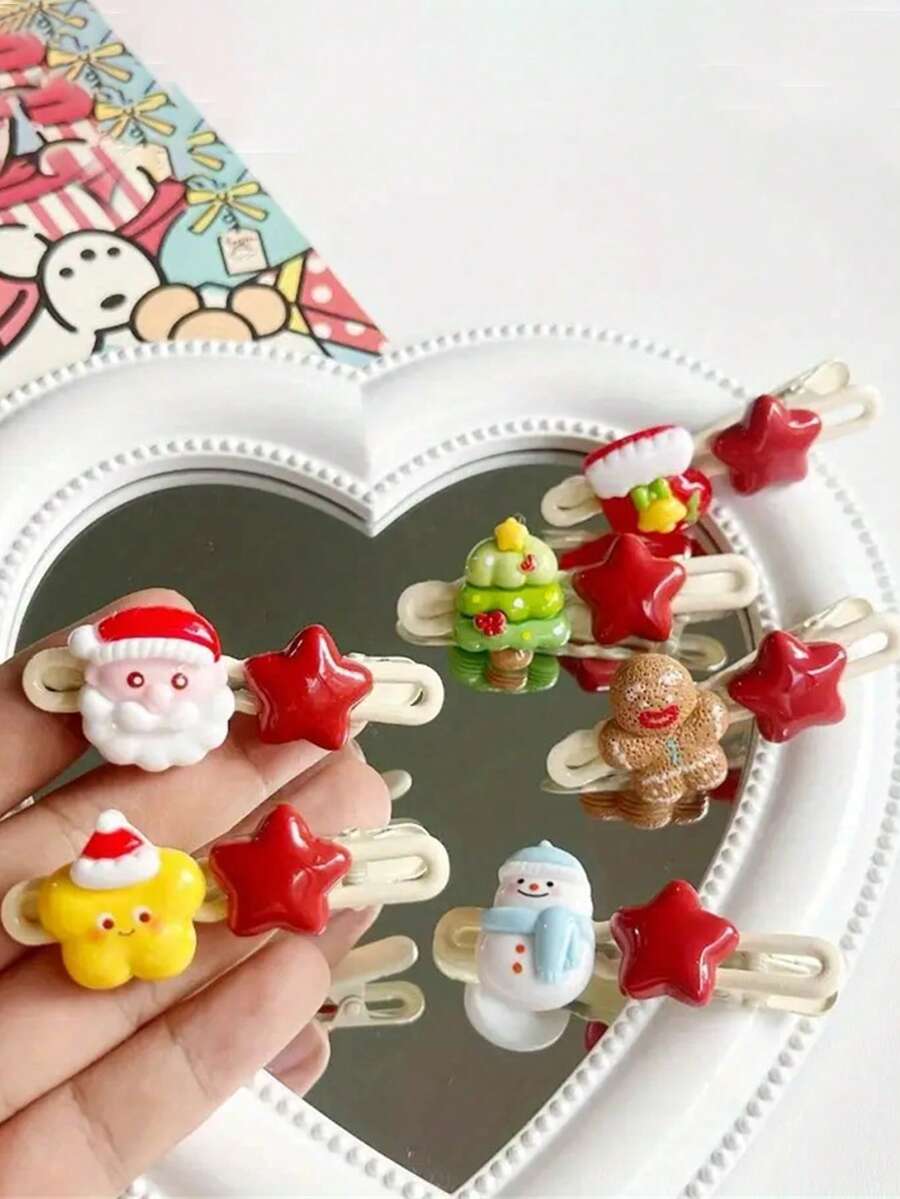 6/12 Stück süße Weihnachts-Wellenclips, süße Mädchen Haarschmuck, Weihnachtsmann Pony Haarspangen für Studenten, niedliche Weihnachtsmann Stern Wellenclips, Weihnachtsgeschenk Haarclips, Haardekoration, Geschenk für Freundinnen, Geschenke, Reisen, Geschenke für Frauen, Haarsachen, Strumpfstopfer, Strumpfstopfer, Strumpfstopfer für Frauen, Strumpfstopfer für Frauen, Weihnachtsgeschenke, Geschenke, Weihnachtsstrumpfstopfer, Geschenke für Frauen, Geschenk, Weihnachtsgeschenk, Strumpfstopfer für Erwachsene, Strumpfstopfer für Erwachsene, Haarsachen, Damenaccessoires, Strumpfstopfer, Volljährigkeits-Haarschmuck, Weihnachts-Haarschmuck, Geschenkideen für Frauen, Beauty-Strumpfstopfer, Weihnachtsgeschenke für Frauen