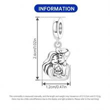 CYCUFF 1 件镀银吊坠家庭感情幸福家庭吊坠适用于原创手链项链 DIY 珠宝制作适合生日礼物女性礼物母亲节礼物 - 銀色 - 查看 4