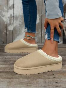 Pantuflas minimalistas de unicolor, cálidas y de moda para interiores, exteriores, viajes, vacaciones y el hogar