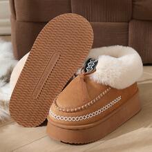 Women's Closed Toe Slippers, Thick Plush Warm Slippers For Indoor Home Comfortable Lightweight Slippers, Fashionable Outdoor Wear