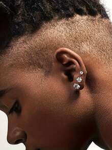 2 Pairs Classic 6-Prong Stainless Steel Cubic Zirconia Stud Earrings, Hypoallergenic Non-Fading Fashion Jewelry, Unisex Titanium Steel Earrings Suitable For Various Occasions