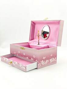 Caja de almacenamiento de joyas con música, decoración con hadas, flores y elementos de ballet, decoración para el hogar, regalo de cumpleaños y aniversario