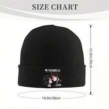 Punk Rock Beanie Hat - Black Band Logo & Lyric Knit Cap For Men & Women, Soft Stretchy Unisex Winter Skull Cap For Concerts, Outdoor Activities & Casual Wear, Punk Accessories - 黑色 - 查看 9