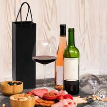 20 piezas Bolsas de regalo para vino con asas, bolsas tote de gran capacidad para botellas de vino, bolsas rectangulares para botellas de vino, adecuadas para cumpleaños, graduación, boda, Día de la Madre y otros favores de fiesta de vacaciones Decoración 10/4/2 piezas - Multicolor - Ver 3