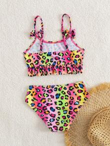 2025新款中小童可爱休闲乡村风泳衣两件套 - 彩色 - 查看 2