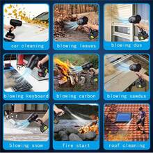 Handheld Black Powerful Blower, Equipped With One 21V Battery, One Charger&Toolbox, 550 Motor 21V 10A, 30000 RPM 75W Power, 50km/H Strong Wind 550g Air Pressure, Multi-Scene Use For Camping, Car, Lawn, Indoor Dust Cleaning, Home & Outdoor Use, Gift - 黑色 - 查看 7