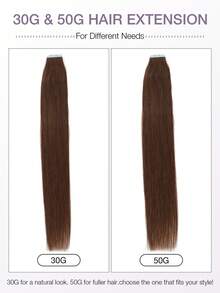 20pcs Tape-In Hair Extensions, Real Human Hair, 14-22 Inches, Invisible Double-Sided Tape-In Hair Extensions, Straight Hair, Suitable For Party, Halloween Costumes - S4 - View 5