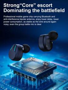 GENAI 真无线耳机，配备双LED显示屏。时尚金属设计，超长续航，佩戴舒适稳固。