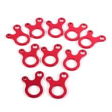 Set de 10 tensores de cuerda de aluminio para toldo de camping, ganchos para colgar y asegurar, accesorios resistentes y fáciles de instalar. - Rojo - Ver 10