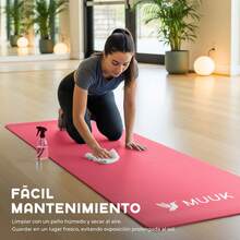 MUUK FITNESS Tapete de Yoga Foamy Antideslizante 150 x 59 cm | Esterilla Ligera de 8 mm con Correa de Transporte| Almohadilla para Rodillas y Codos | Material EVA Resistente, Ligero y Cómodo | Ideal para Ejercicio en Casa, Gimnasio, Parque, Viajes, Meditación y Estiramientos - Rojo - Ver 8