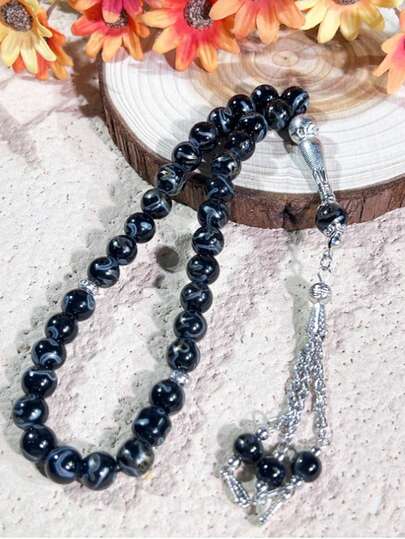 1pc Middle Eastern Muslim Exclusive Faith Accessory, Multi-Color Glass Tasbih (Prayer Beads), Integrating Religious Culture And Artistic Aesthetics, Suitable For Worship And Daily Wear, High-Quality Religious Item