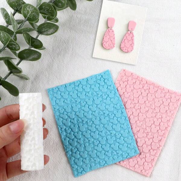 Disney 1 قطعة أسطوانة نقش وتشكيل من الطين البوليمري، أسطوانة تقريع ثلاثية الأبعاد، أسطوانة إنبارز، مناسبة جدًا لصنع ألواح نسيج الطين البوليمري