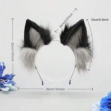 1 pezzo Cerchietto con orecchie di animale in pelliccia finta per decorazioni pasquali, accessorio carino per costume in peluche, cerchietto con orecchie da lupo, disponibile in vari stili