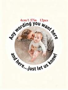 12/24/36/48 pièces Autocollants photo personnalisés, autocollants de mariage, étiquettes photo, autocollants de fête d'anniversaire, personnalisés, étiquettes de célébration, autocollants photo personnalisés pour anniversaires, Saint-Valentin, Fête des mères, anniversaires, Journée des enfants, Fête des pères, remises de diplômes, mariages, pendaison de crémaillère et autres occasions, convenant aux écoles, maisons, bureaux, multifonctionnels, décoratifs, réutilisables