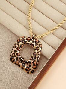 1pc Fashionable Leopard Print Necklace, Suitable For Parties, Gatherings, Gifting To Friends, And Daily Wear