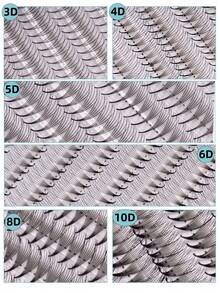 800片 20排 XXL托盘 3D 4D 5D 8D 浓密睫毛 手工俄式浓密 0.07mm 粗细 专业预制浓密睫毛簇 超快嫁接 窄尖纤细底 进口韩国PBT纤维 超黑柔软 C D 卷度 8-15mm 预制睫毛簇 高级专业节日魅力妆容 万圣节睫毛簇 - C - 查看 2