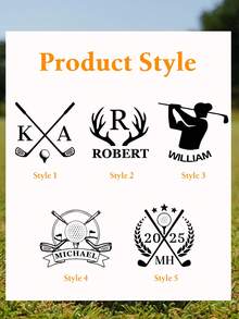 1/2/5Pcs Custom Text Golf Ball Stamp, Personalized Self-Ink Golf Ball Stamper, Customized Monogram Ball Marker Gifts, Customizable Name Golf Ball Stamps, 5.3x1.9cm, 5 Styles, Watertight, Gift For Dad, ABS, Perfect Gift For Golfers - Sports Gift,Art Activities For Children - Style a - View 4